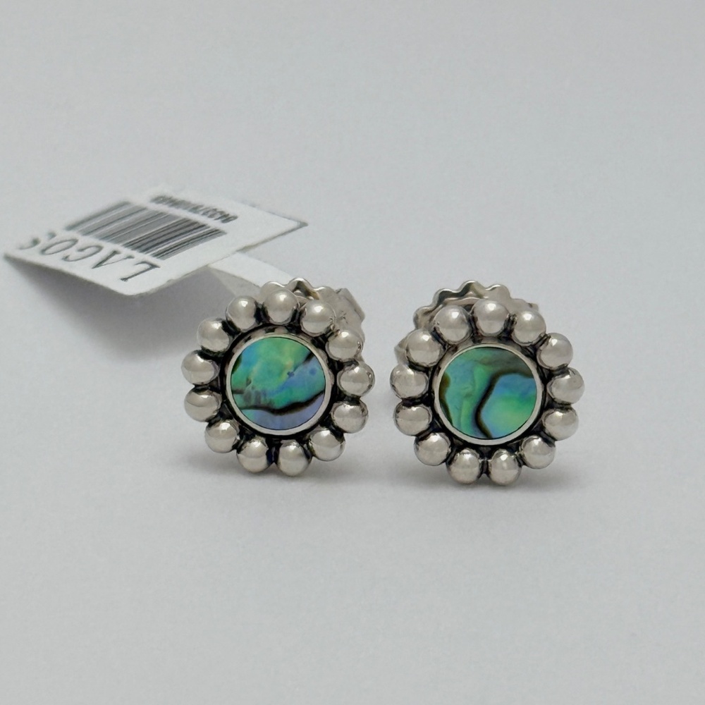 LAGOS Maya Abalone Circle Stud Earrings in Sterling Silver